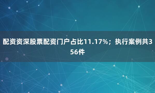 配资资深股票配资门户占比11.17%；执行案例共356件